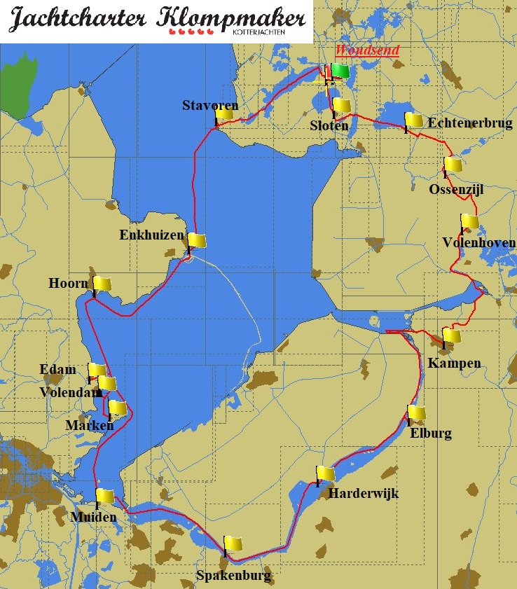 Fahrtroute Friesland, Randmeren und Ijsselmeer