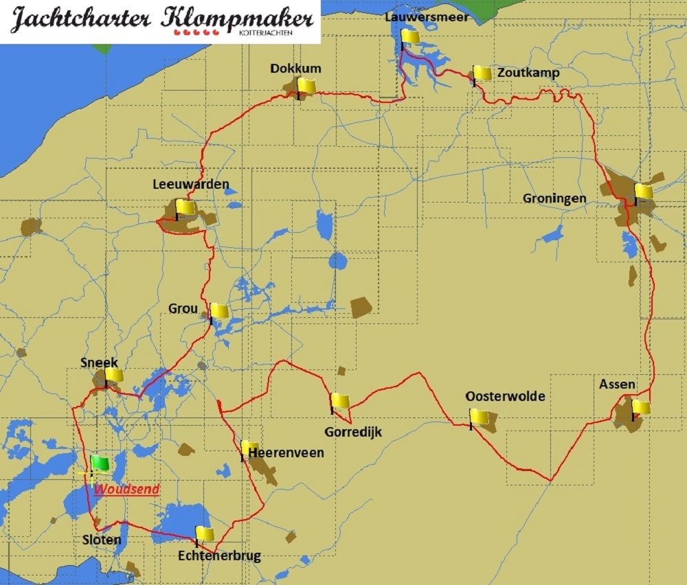 Turfroute Friesland, Overijssel und Drenthe